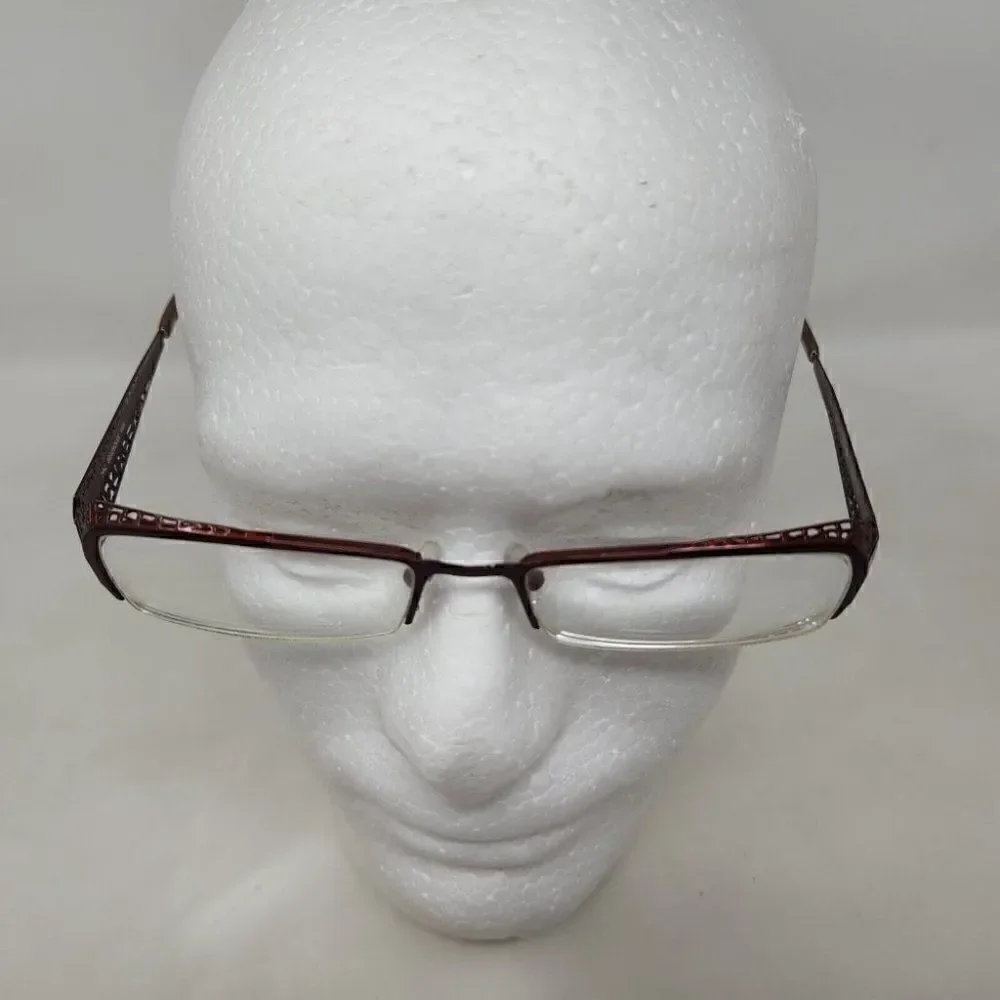 BEAUSOLEIL M163 EYEGLASSES FRAME PARIS HALF RIMLESS RED METAL 52 18 135